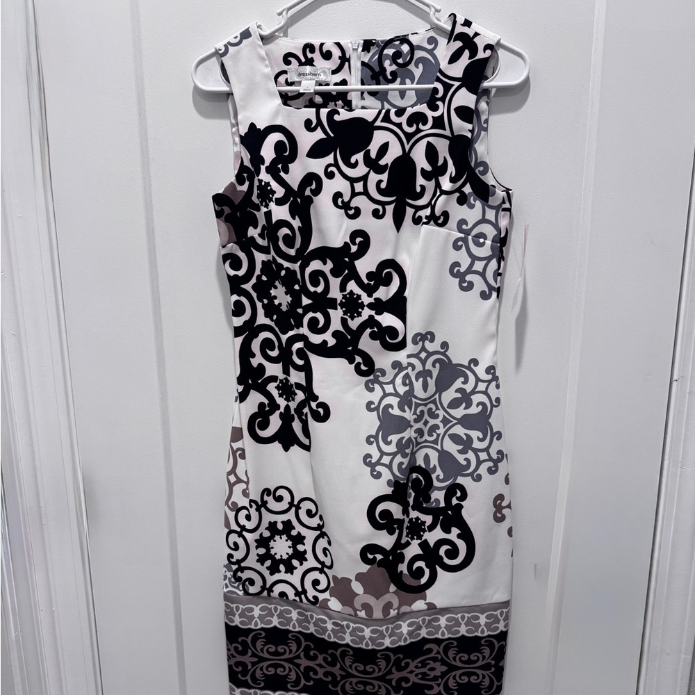 Black, White, Beige and Grey Dress NWT